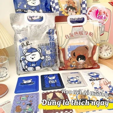Miếng Dán Giữ Nhiệt Tự Phát Nhiệt Họa Tiết Dễ Thương - Giảm Đau Bụng Kinh, Chống Lạnh, Giá 10.000đ