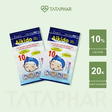 Miếng dán hạ sốt Aikido Gel Cool Patch 3x2 - Chườm mát, say nắng, 19.000₫