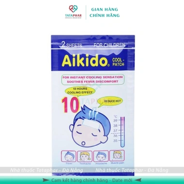 Miếng dán hạ sốt Aikido Gel Cool Patch 3x2 - Chườm mát, say nắng, 19.000₫