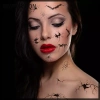 Miếng dán hình xăm tạm thời Halloween đen kinh dị, chống thấm nước, trang điểm cơ thể - 54.972₫ 4