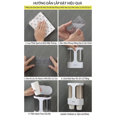 Miếng Dán Hộp Đựng Nước Rửa Tay, Dầu Gội, Sữa Tắm - Thay Kệ Gia Vị Ecoco, Giá Để Cốc Giấy Treo Tường 6.000đ 6