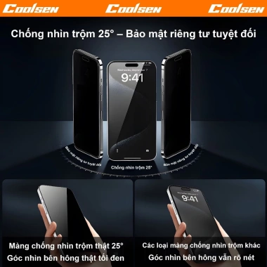 Miếng dán kính cường lực chống trộm, không vỡ iPhone 11-17 Pro Max - 45.800 VND