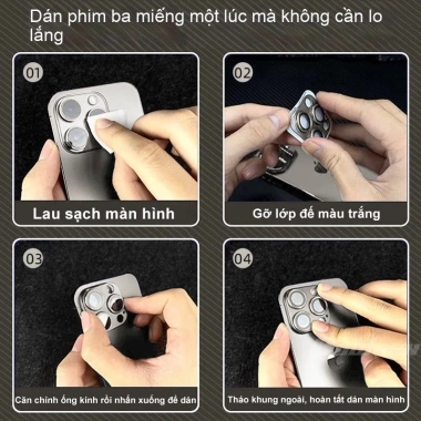 Miếng dán kính cường lực kim loại full cho iPhone 17-11 Pro Max - Giá 80.000 VND
