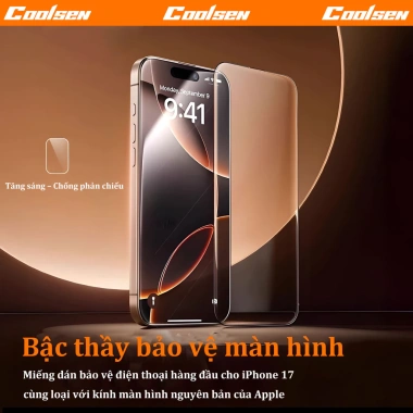Miếng dán kính cường lực trong suốt chống ánh sáng xanh cho iPhone 11‑17 Pro Max Air, chỉ 28.800đ 3