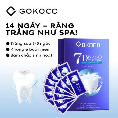 Miếng dán làm trắng răng 3D GOKOCO – Loại bỏ vết ố vàng, khói, trà, cao răng, sạch trắng rạng rỡ chỉ 105.000₫