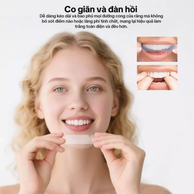 Miếng dán làm trắng răng 3D GOKOCO – Loại bỏ vết ố vàng, khói, trà, cao răng, sạch trắng rạng rỡ chỉ 105.000₫