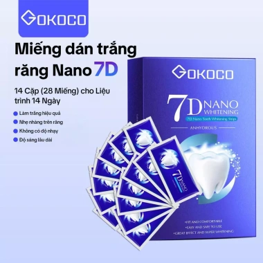Miếng dán làm trắng răng 3D GOKOCO – Loại bỏ vết ố vàng, khói, trà, cao răng, sạch trắng rạng rỡ chỉ 105.000₫