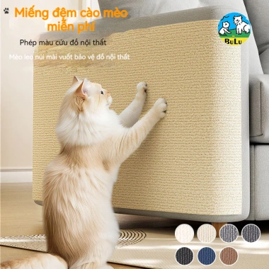 Miếng dán mài móng cho mèo tự dính, cắt được, không bay xơ, bảo vệ sofa vải lanh tự nhiên