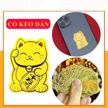 Miếng dán mèo Thần Tài phong thủy - Mang lộc tài, tăng may mắn, chỉ 7.700₫ (9.933₫)