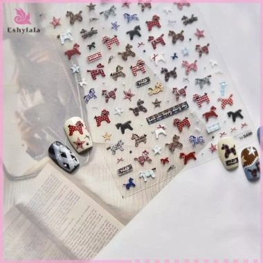 Miếng dán móng tay dập nổi Pony hoạt hình - Trang trí móng 3D nghệ thuật 4