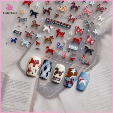 Miếng dán móng tay dập nổi Pony hoạt hình - Trang trí móng 3D nghệ thuật 6