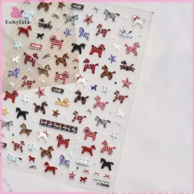 Miếng dán móng tay dập nổi Pony hoạt hình - Trang trí móng 3D nghệ thuật 7