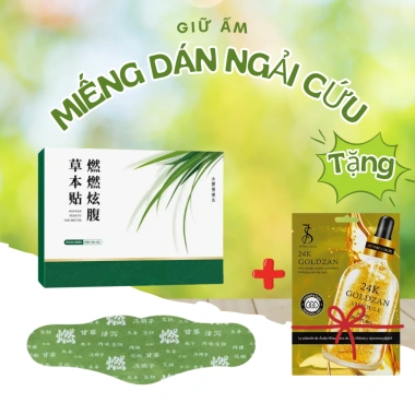 Miếng dán ngải cứu thảo mộc 5 miếng - Giảm mỡ, giữ ấm, giảm đau bụng kinh, săn vùng bụng, tiện dụng, giá ưu đãi 159.000