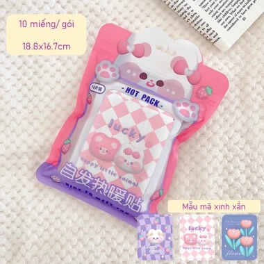 Miếng dán nhiệt sưởi ấm giảm đau bụng kinh 10h họa tiết cute - Shop Hạnh Lê