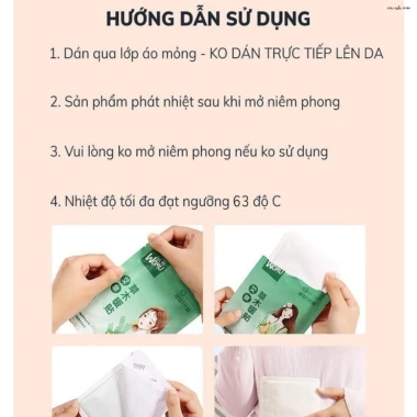 Miếng Dán Nhiệt WOMO Giữ Nhiệt Cơ Thể, Giảm Đau Bụng Kinh - Chỉ 8.000đ