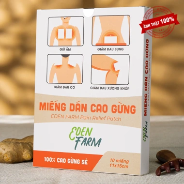 Miếng dán nóng giảm đau xương khớp Eden Farm cao gừng tự nhiên 11x15cm nhanh