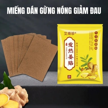Miếng Dán Nóng Thảo Dược Ngải Cứu Gừng 100 Miếng - Giảm Đau Vai Gáy, Lưng, Xương Khớp, Kinh Nguyệt Giá 39.000 VND