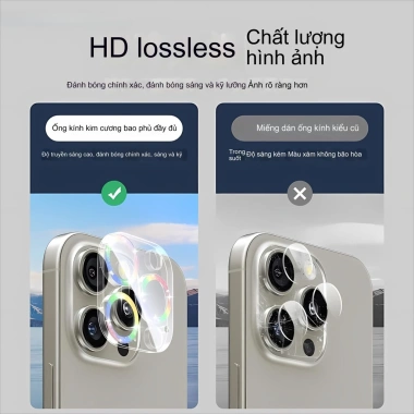 Miếng dán ống kính kim tuyến kính cường lực phủ kín iPhone 11‑17 Pro Max, Air - Giá 70.000đ 5
