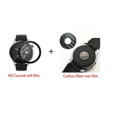 Miếng dán phim Carbon bảo vệ Huawei Watch GT2 GT3 GT2e Pro, Honor Magic 2, 4/3 Pro 46-48mm - Cong cạnh đen, 19,928₫