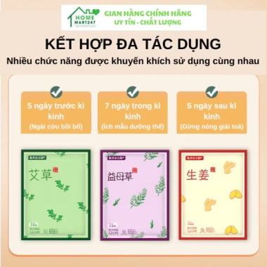 Miếng dán Phương Đông thảo dược giảm đau bụng kinh, giữ nhiệt ấm người, giảm nhức mỏi