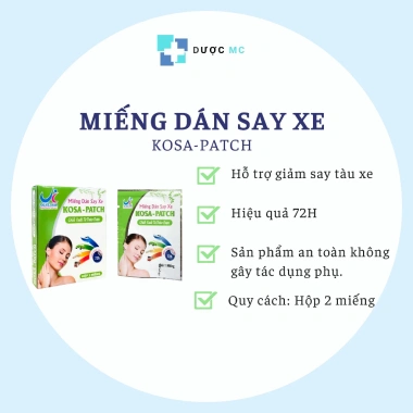 Miếng Dán Say Xe Kosa Patch 20 Hộp - Thảo Dược Ngừa Buồn Nôn Khi Đi Tàu Xe, Giá 280k