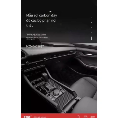 Miếng Dán Sợi Carbon Mazda 3 2.020-2.026 Trọn Bộ Nội Thất Họa Tiết Sang Trọng