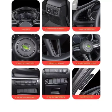 Miếng Dán Sợi Carbon Mazda 3 2.020-2.026 Trọn Bộ Nội Thất Họa Tiết Sang Trọng