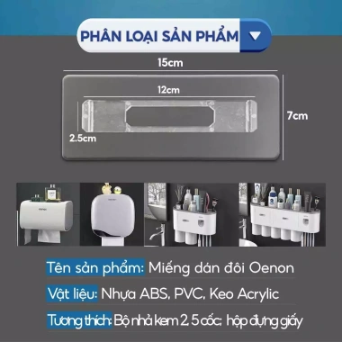 Miếng Dán Thay Thế Bộ Nhả Kem Oenon cho Kệ Toilet & Hộp Giấy Vệ Sinh - Ecoco 6.5k 10