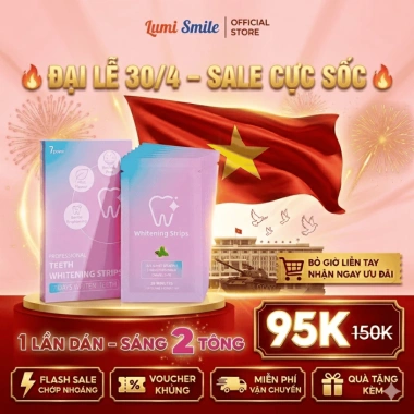 Miếng Dán Trắng Răng Ivismile: Làm Sạch Ố Vàng, Răng Trắng Tự Nhiên, Hộp 7 Cặp 14 Miếng Giá 89.000đ