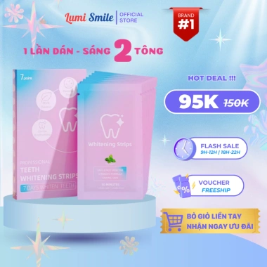 Miếng Dán Trắng Răng Ivismile: Làm Sạch Ố Vàng, Răng Trắng Tự Nhiên, Hộp 7 Cặp 14 Miếng Giá 89.000đ 9 Miếng Dán Trắng Răng Ivismile: Làm Sạch Ố Vàng, Răng Trắng Tự Nhiên, Hộp 7 Cặp 14 Miếng Giá 89.000đ 9
