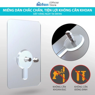 Miếng Dán Tường Đinh Vít MIFAN Siêu Chắc - Treo Kệ, Tranh Không Khoan, Keo Dày, Giá 25k