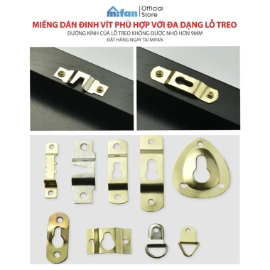 Miếng Dán Tường Đinh Vít MIFAN Siêu Chắc - Treo Kệ, Tranh Không Khoan, Keo Dày, Giá 25k