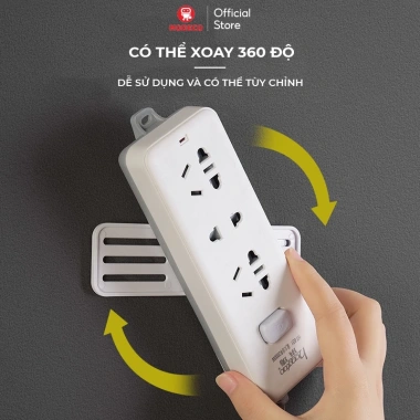 Miếng Dán Tường Treo Ổ Điện & Router Wifi Xoay 360 độ - Keo Siêu Dính, Nhựa ABS Cao Cấp Modeco, Giá 29.000₫ 4