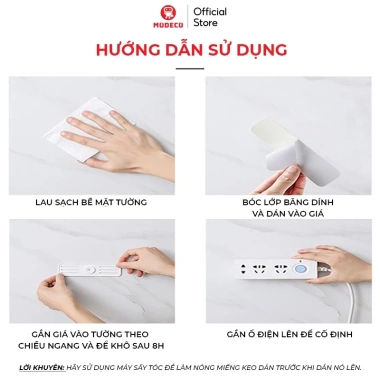 Miếng Dán Tường Treo Ổ Điện & Router Wifi Xoay 360 độ - Keo Siêu Dính, Nhựa ABS Cao Cấp Modeco, Giá 29.000₫ 8