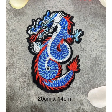 Miếng dán ủi nhiệt thêu hình rồng phượng cho áo dài Patch vải logo thêu 10.000₫ 3