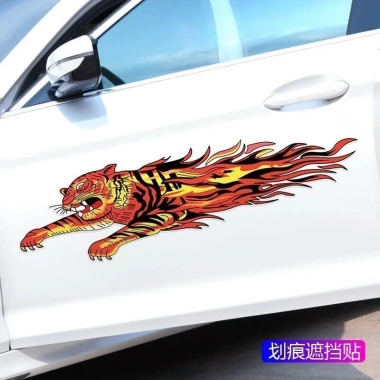 Miếng dán xe hơi hổ ngọn lửa bao xước sáng tạo dán hoạt hình dễ dán giá ưu đãi