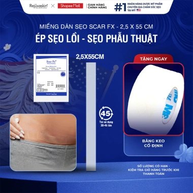 Miếng Dán Xóa Mỡ Sẹo Lồi Phì Đại Bụng REJUVASKIN Scar FX 2.5x55cm Giảm Giá Đến 1,700,000 VND