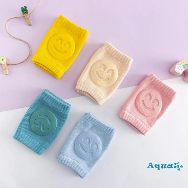 Miếng đệm đầu gối Aqua-Baby dệt kim chống trượt, họa tiết mặt cười cho bé 9