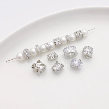 Miếng Đệm Hạt Thùng Hạt Tự Làm Vàng Trắng Kẻ Sọc Zircon - Giá ưu đãi 26.787đ