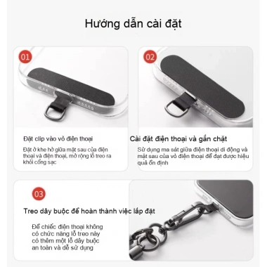 Miếng gắn dây đeo điện thoại siêu mỏng 0,45 mm - Phù hợp mọi dây, bền chắc, lắp nhanh, giá ưu đãi 19.800đ