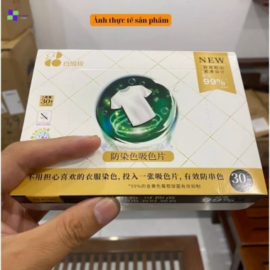 Miếng hút màu thông minh Baibeiji kháng khuẩn 99% Giặt sạch đồ sáng màu, giá 73.750₫ 9