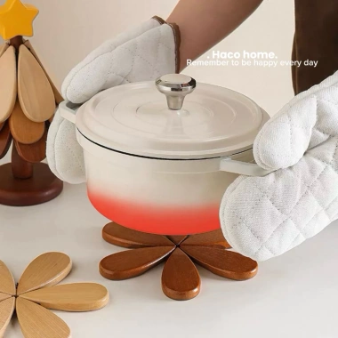 Miếng lót cách nhiệt gỗ chống nóng bảo vệ bàn ăn hình cây thông, không trầy, giảm còn 98.900 VND 5