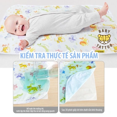 Miếng Lót Chống Thấm BABY TATTOO 3 Lớp Thoáng Khí Giá 249.000 VND Giảm Giá 9
