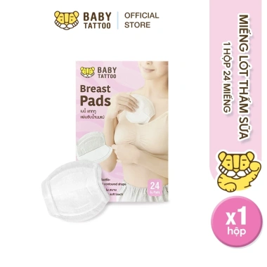 Miếng Lót Thấm Hút Sữa BABY TATTOO 24 Miếng - Giải Pháp Cho Mẹ Sau Sinh, Cho Con Bú, Giá Ưu Đãi 110.000₫