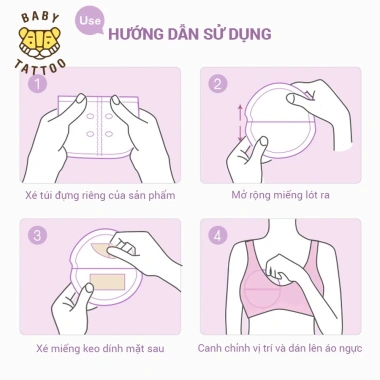 Miếng Lót Thấm Hút Sữa BABY TATTOO 24 Miếng - Giải Pháp Cho Mẹ Sau Sinh, Cho Con Bú, Giá Ưu Đãi 110.000₫