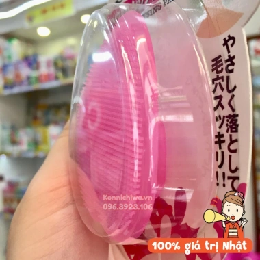 Miếng rửa mặt silicone Seiwapro Loven – Tạo bọt, làm sạch da, không kích ứng, hàng Nhật