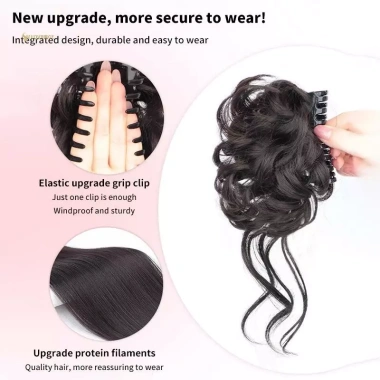 Miếng Scrunchy Tóc Giả Bun Chignon Xoăn Dễ Tháo Lắp - Phong Cách Nữ Tính