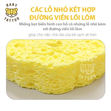 Miếng Tắm Bọt Biển Hình Con Hổ BABY TATTOO An Toàn Cho Da Bé - Giá 89.000₫