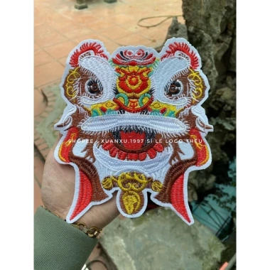 Miếng vá áo thêu đầu kỳ lân 18x16cm - Gắn áo dài siêu đẹp, giá chỉ 23.750₫