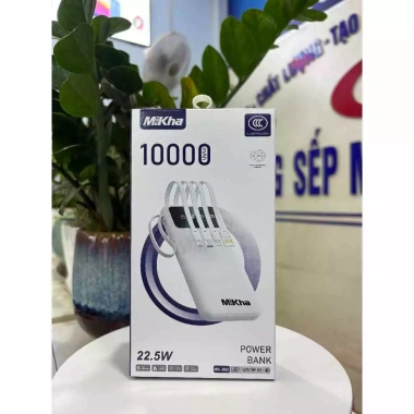 Mikha Power Bank MK-002 10.000mAh 22.5W và Cáp Sạc Dự Phòng Nhanh cho Điện Thoại - Giá 280.000 VND